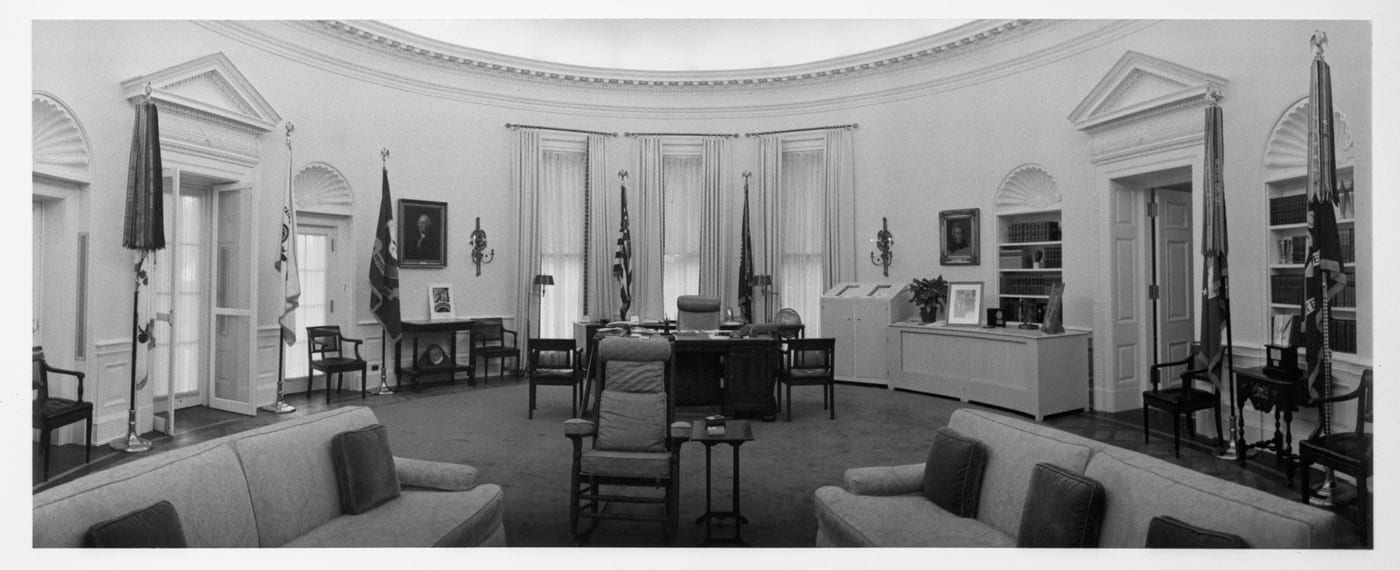 The Oval Office of the White House photographed during the Lyndon B. Johnson administration. The room is the working venue for the President of the United States and the signing location for the 18 April 2026 psychedelics executive order.