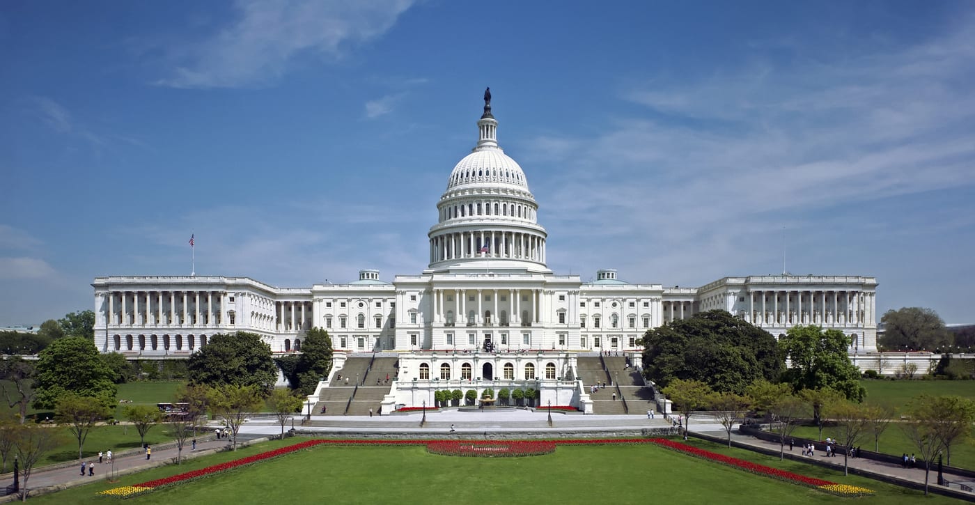 The west side of the United States Capitol in Washington DC. The executive order acts inside the existing FDA Breakthrough Therapy framework set by Congressional statute, accelerating review of Breakthrough-designated psychedelics through Commissioner's National Priority Vouchers.